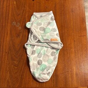 Gray and Mint Swaddle Blanket